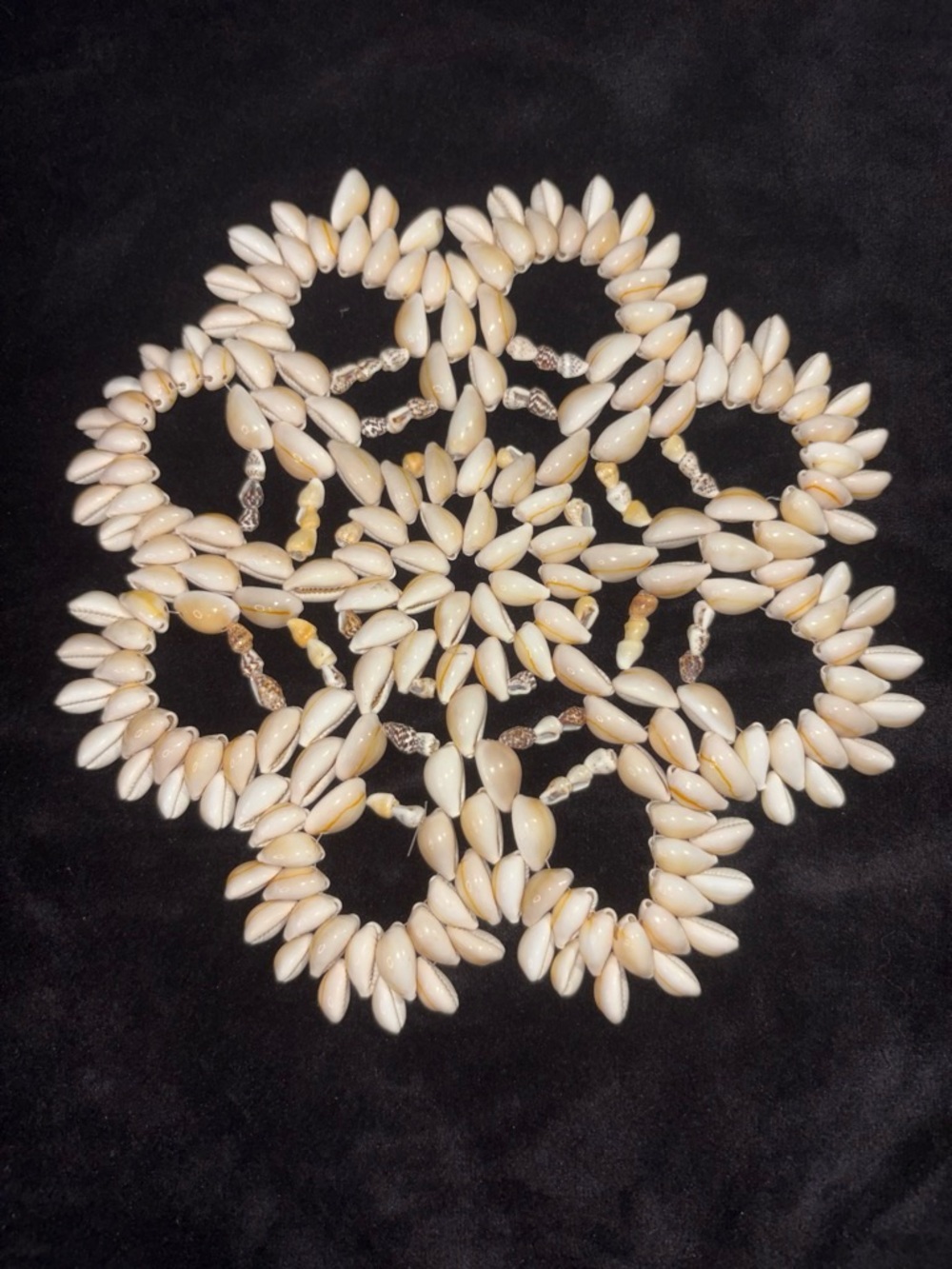Cowrie Shell Table Mat Placemat Trivet One Size Cream White Natural Coastal Boho